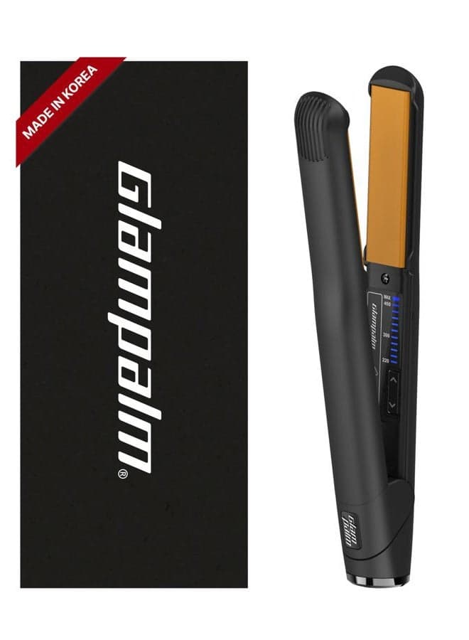 GLAMPALM Hair Straightener 1" Ceramic Flat Iron Infused with Vita C, Korea's No.1 Professional Salon Tool with 3D Swivel Cord & Dual Voltage,11 Heat Settings(220°–450°), 25s Fast Heat-Up (GP201)