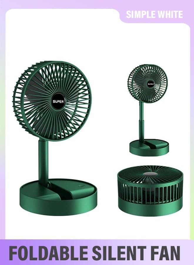 Portable Fan for Travel, USB Rechargeable Small Fan with 3 Wind Speeds, Air Circulator and Foldable Silent Personal Fan for Bedroom Bedside Desktop Camp Tent