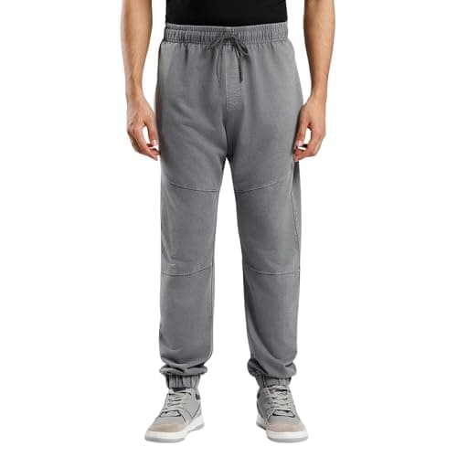 Nobero Men Oversized Fit Joggers(1M-BWJG-R0094-GG4_Gravity Grey_L)