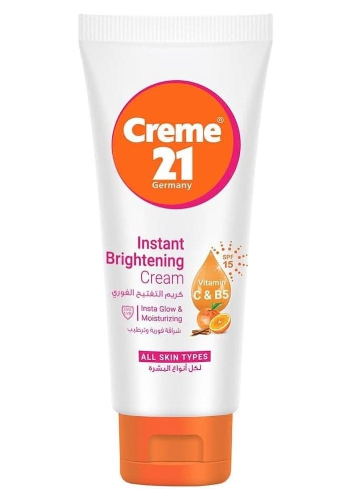 Creme 21 Instant Brightening Cream with Vitamin C & B5 - 100ml Tube