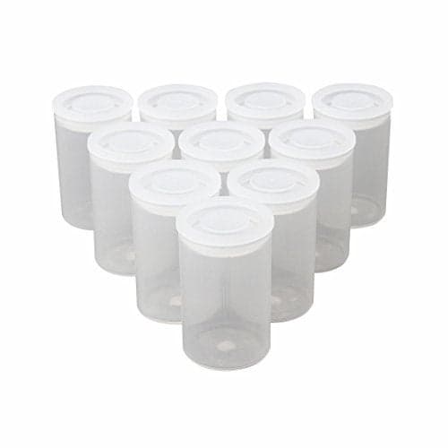 GARASANI 10 Pack Plastic Film Canister Name Sticker with Lids (Clear)