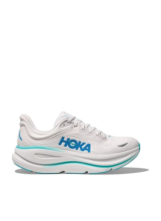 Hoka Men's Bondi 9 Sneaker, White Blue, 13