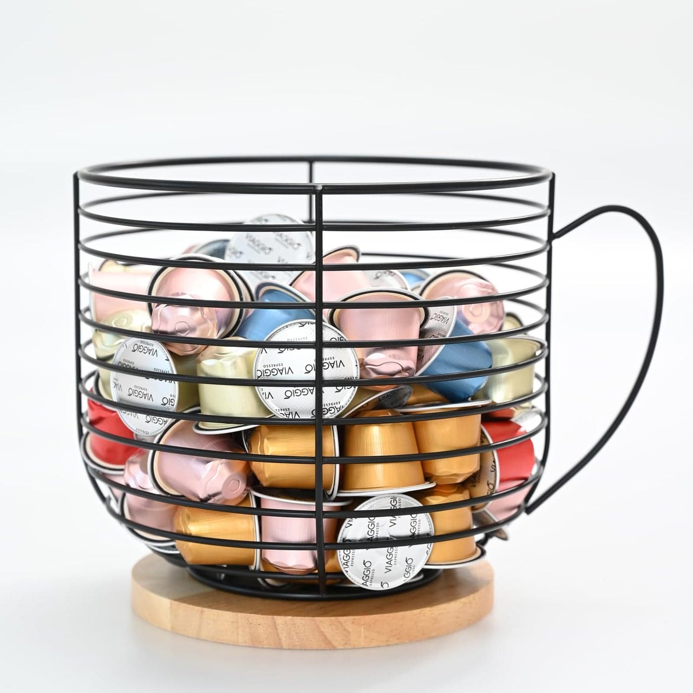 Large Capacity Coffee Pod K Cup Holders Storage Organizer Black Wire Rack Coffee Bar Accessories