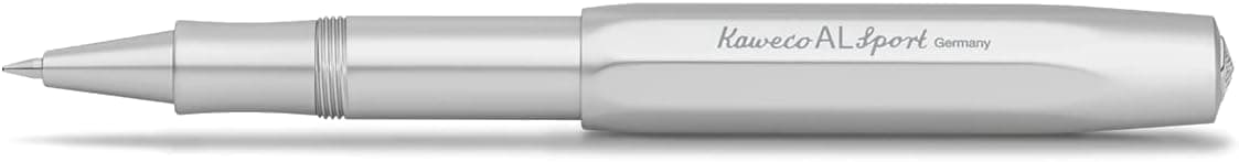 Kaweco AL SPORT Rollerball Silver I GelBallpoint Pen Including 07 mm Rollerball Pen Refill in Classic Design with Ceramic Ball I Premium Aluminium Gel Roller 13 cm