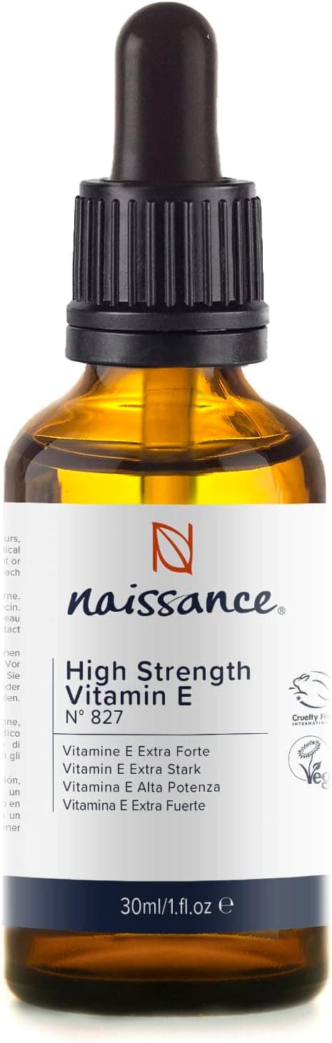Naissance High Strength Pure Vitamin E oil 29500 IU 30ml Natural Antioxidant PlantBased Vegan Liquid Drops for Skin Face Body Nails DIY Beauty Blends