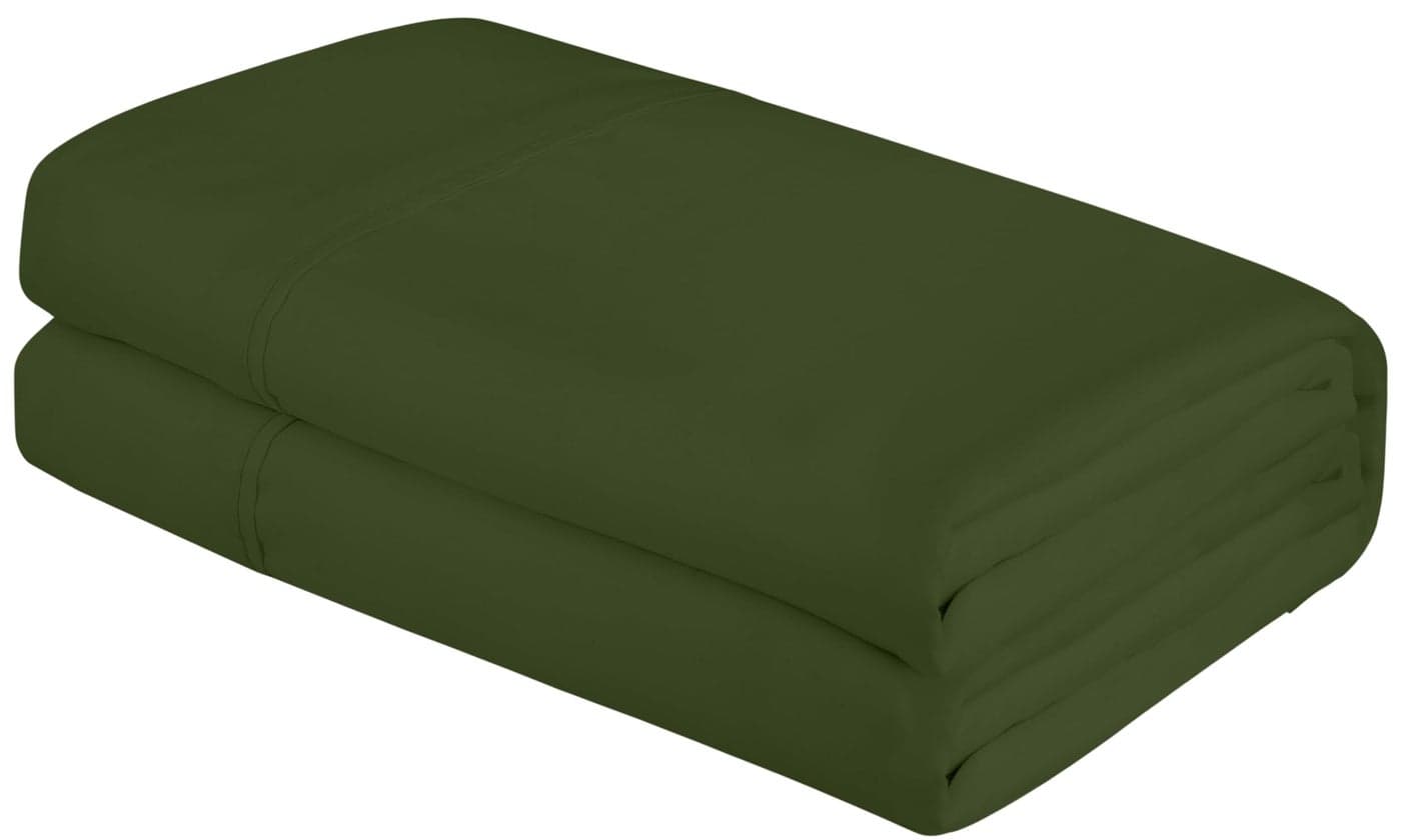 Royale Linens California King Flat Sheet Ultra Soft Brushed 1800 Microfiber Flat Sheets Only Wrinkle Free Stain Resistant Hotel Quality Top Sheet for Bed King Cal Hunter Green
