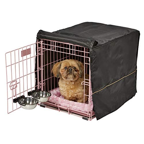 MidWest Homes for Pets Pink Fashion iCrate Starter Kit 24inch Dog Crate Bundle for Small Dogs Includes Crate Pet Bed 2 Bowls and Privacy Cover