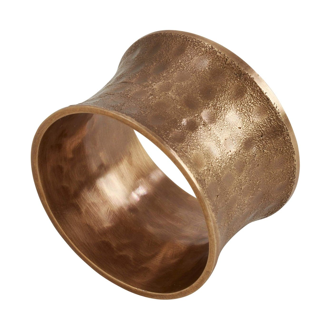 SARO LIFESTYLE Collection Hammered Napkin Rings Set of 4 Diameter 175 125H Dark Gold NR988DG