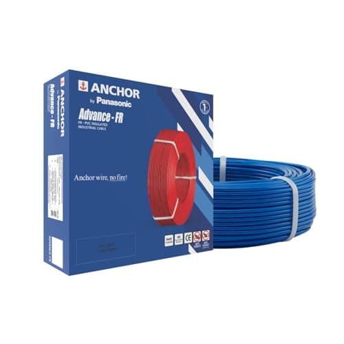 Anchor by Panasonic Advance FR 90m 1 sq.mm Electric Wire, PVC Insulated Class 2 Conductor (100% Copper), Anti-Rodent & Flame Retardant Wire for Domestic & Industrial Use (27390BU)