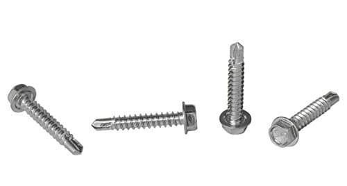 Strong-Point #8 x 1'' Hex Washer Head Self-Drilling Tek Screw, Zinc Plated Steel, Box of 100