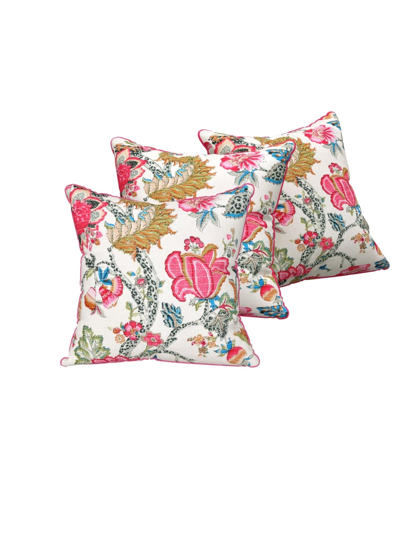 EasyGoods India Premium Cotton Cushion Covers 16x16 Inch | Soft Durable Fabric | Elegant Printed Covers for Sofa & Living Room | Hidden Zipper | Set of 3