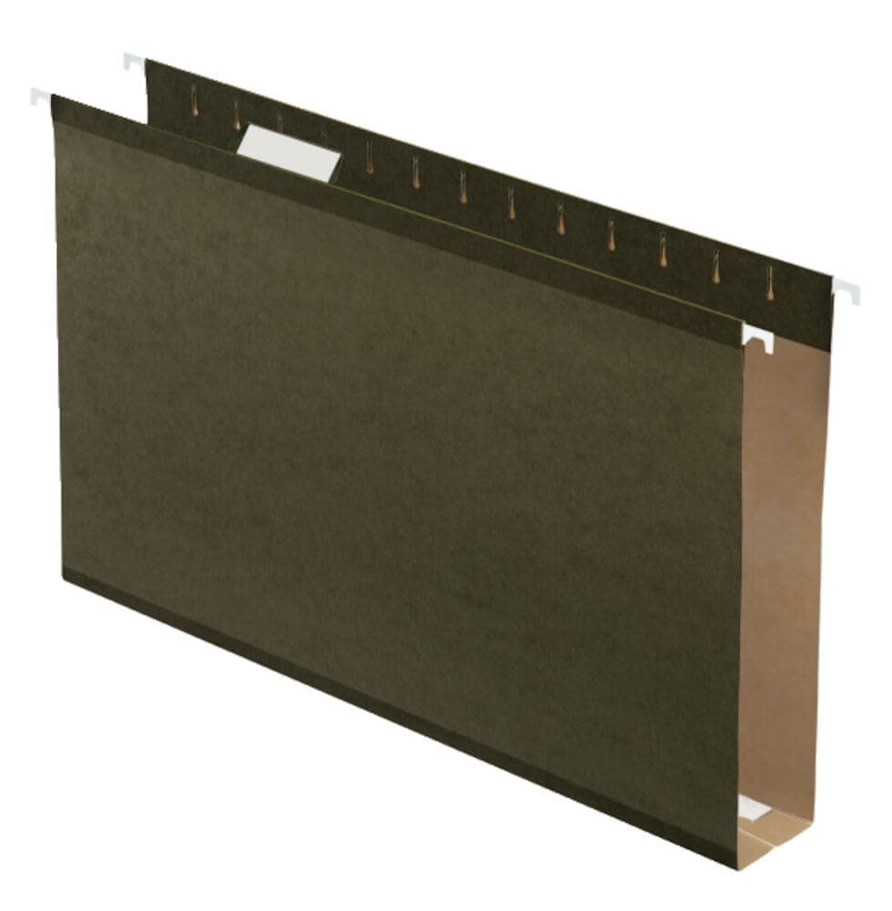Pendaflex Extra Capacity Reinforced Hanging File Folders 2 Legal Size Standard Green 15 Cut 25BX 4153x2