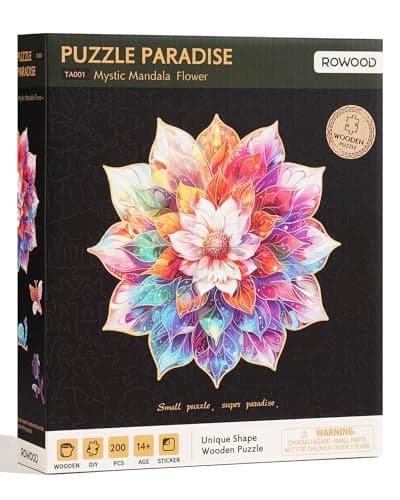 Rowood Jigsaw Puzzles for AdultsDIY Craft KitsBirthday for MomWomenMystic Mandala Flower