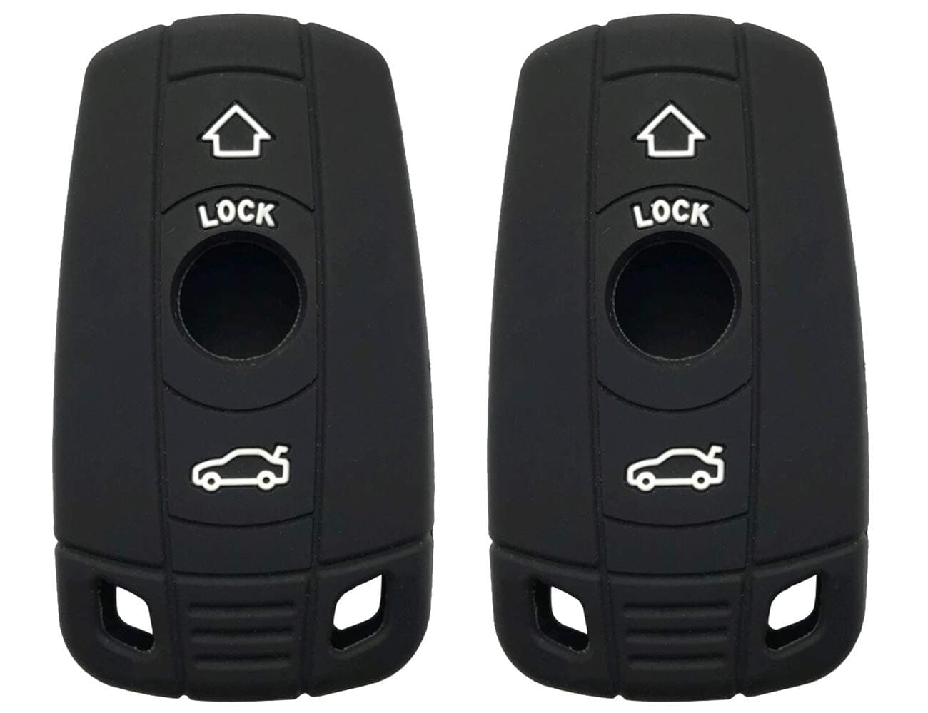 BMW Remote Keyless Entry Silicone Protector Skin Key Fob Cover Case Fit for 1 3 5 Series X5 X6 Z4 E90 Black 2pcs
