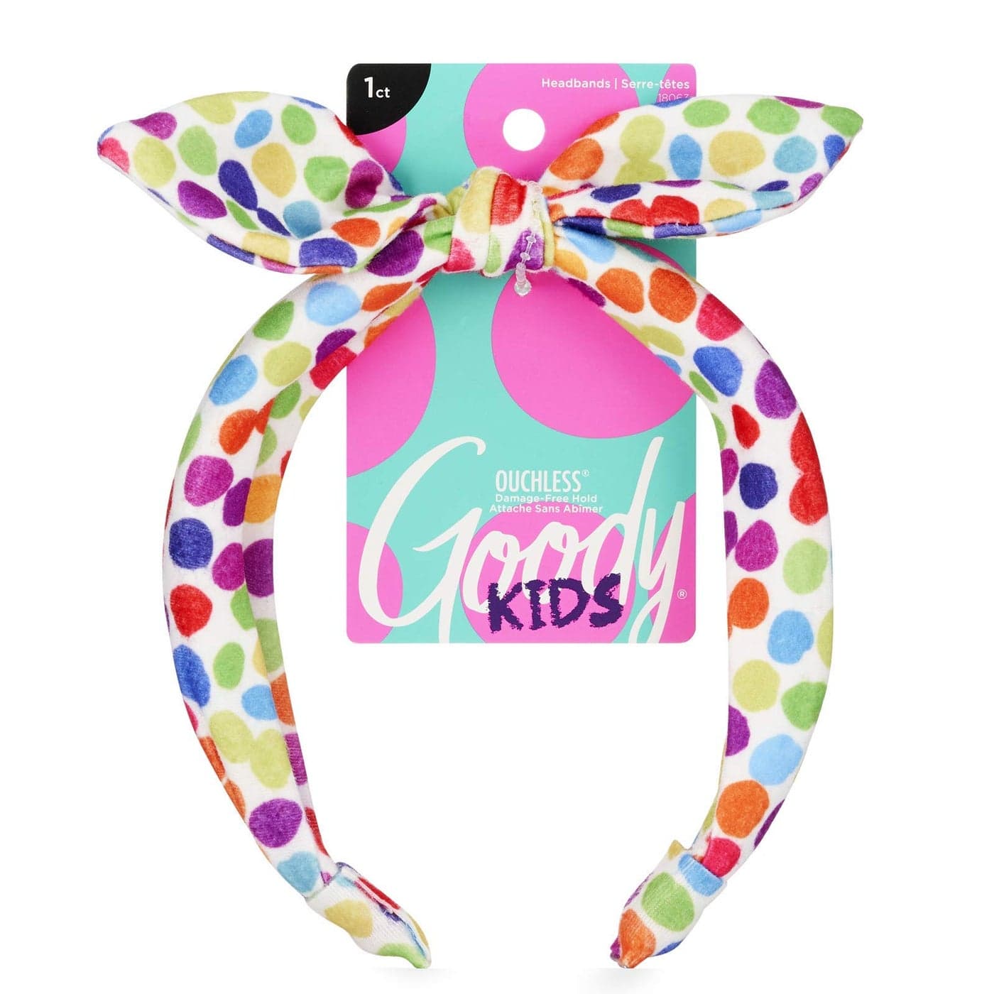 Goody Kids Headband Rainbow Polka Dot Comfort Fit for All Day Wear For All Hair Types Hair Accessories