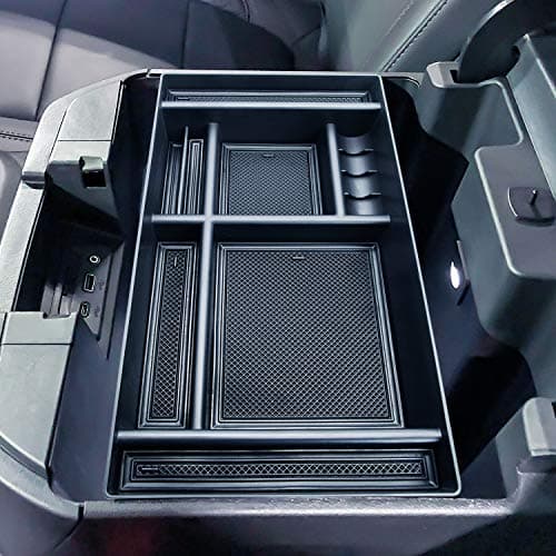JKCOVER Center Console Organizer Tray Compatible with (2019-2024 2025) Chevy Silverado 1500/GMC Sierra 1500 and 2020-2025 Silverado/Sierra 2500/3500 HD - Full Console w/Bucket Seats ONLY,Black trim