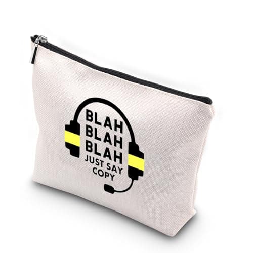 WCGXKO Dispatcher Gift Funny Zipper Pouch Makeup Bag For Emergency Dispatcher Operator (JUST SAY COPY)