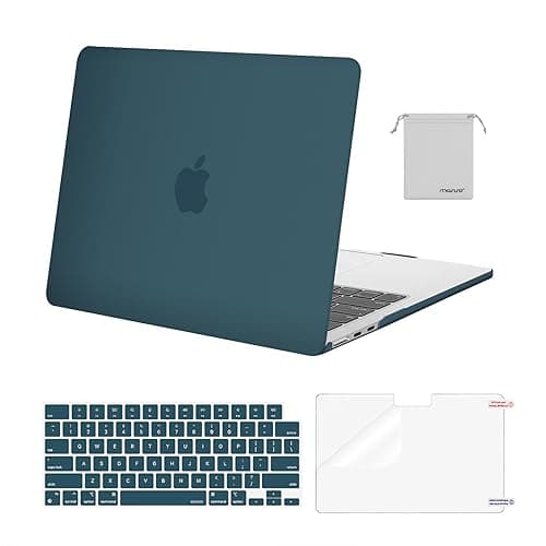 MOSISO Compatible with MacBook Air 13 inch Case M5 2026 M4 2025 M3 M2 20242022 A3449 A3240 A3113 A2681Hard ShellKeyboard CoverScreen FilmPouch for MacBook Air 136 inch Case Teal Green