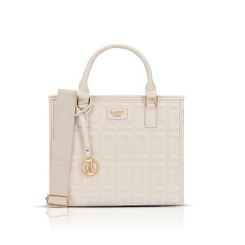 Lavie Luxe Women's Quid 3 Compartment Medium Quilted Satchel Handbag for Women | Satchel Bag for Work | Ladies purse | Stylish Shoulder Bag | Ladies Gift