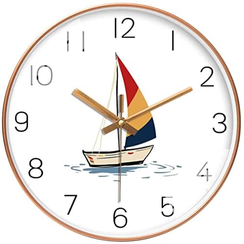 TEKCOOL Wall Clock 12" Silent Quartz Decorative Wall Clock Non-Ticking Classic Digital Clock Battery Operated Round Easy to Read Handheld Complete Home/Kitchen/Bedroom(401).