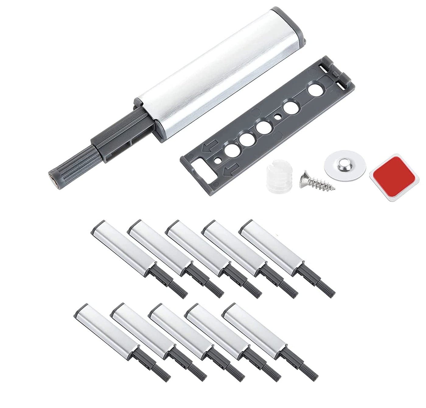 VicTac Drawer Cabinet Push to Open Door Catcher Slim Pencil Silent Jumbo Metal Push Magnet Pack of 10 Door Mounted Door for Cabinet Doors Drawer Cabinet Cupboard 10 pcs