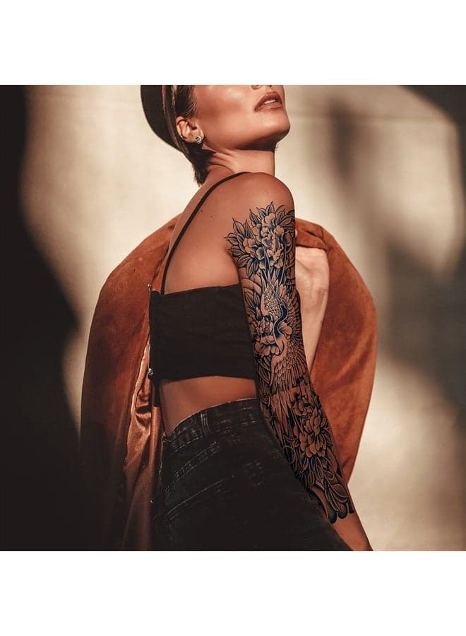Semi Permanent Sleeve Tattoo for Men and women, Realistic Temporary Tattoos Japanese Full Arm Waterproof Long-Lasting 2-3 Weeks Christmas Gift