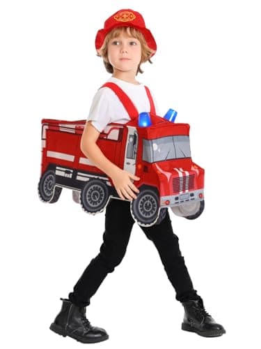 Seasons Light and Sound Fire Truck Costume for Kids 34 57Years 3T4T Red