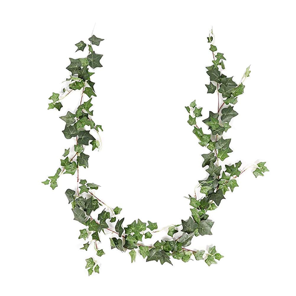 JUSTOYOU Ivy Leaves Garland Artificial Plants62ft English Ivy Wedding Garland Greenery Fake Hanging Foliage Vine Plants for Wedding Home Garden Wall decor Green IVY Leaf