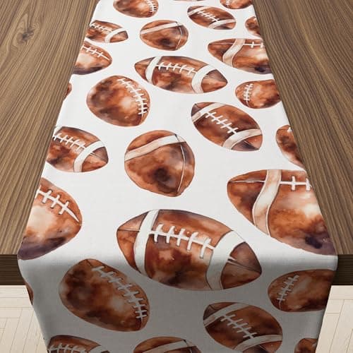 OHOME Football Party Decorations for Super Game Bowl 2026 - Football Table Runner | Football Party Supplies Favors Decorations Indoor Outdoor - Game Day Birthday Banner Backdrop for Home