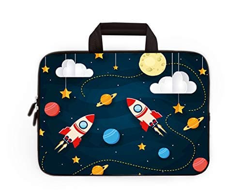 HAPLIVES Universal 7~9 inch Kids Tablet Portable Neoprene Zipper Carrying Sleeve Case Bag Fits 7" 8" 8.5" 8.9" 9" iPad Mini 5 4 3 2 1, Galaxy Tab A 8.0 (Rocket)