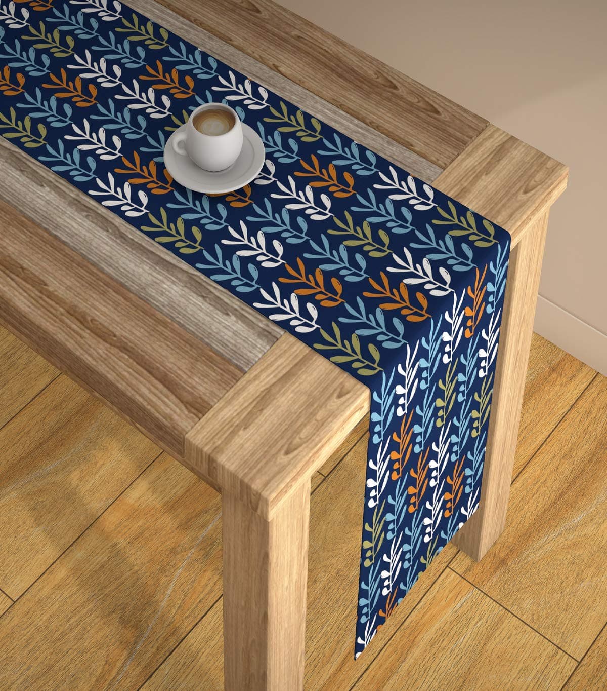 AEROHAVEN™ Abstract Multicolour HD Digital Premium Modern 4 Seater Table Runner Cloth - 13 x 60 Inch, Blue - TR-05