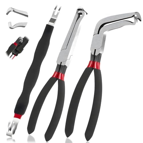 SecureElastic Electrical Disconnect Pliers 37960 37980 Electrical Connector Separator 13120 8in Automotive Tools Electrical Connector Pliers Automotive Tools for Push Tab Style Plugs 3Piece Set