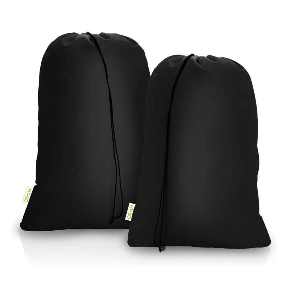 2 Pack Heavy Duty Large Laundry Bag 28 x 45 inch Extra Hamper Bag Dirty Clothes Organizer Drawstring Cloth Laundry Bag for Travel Camp Home College Dorm Black