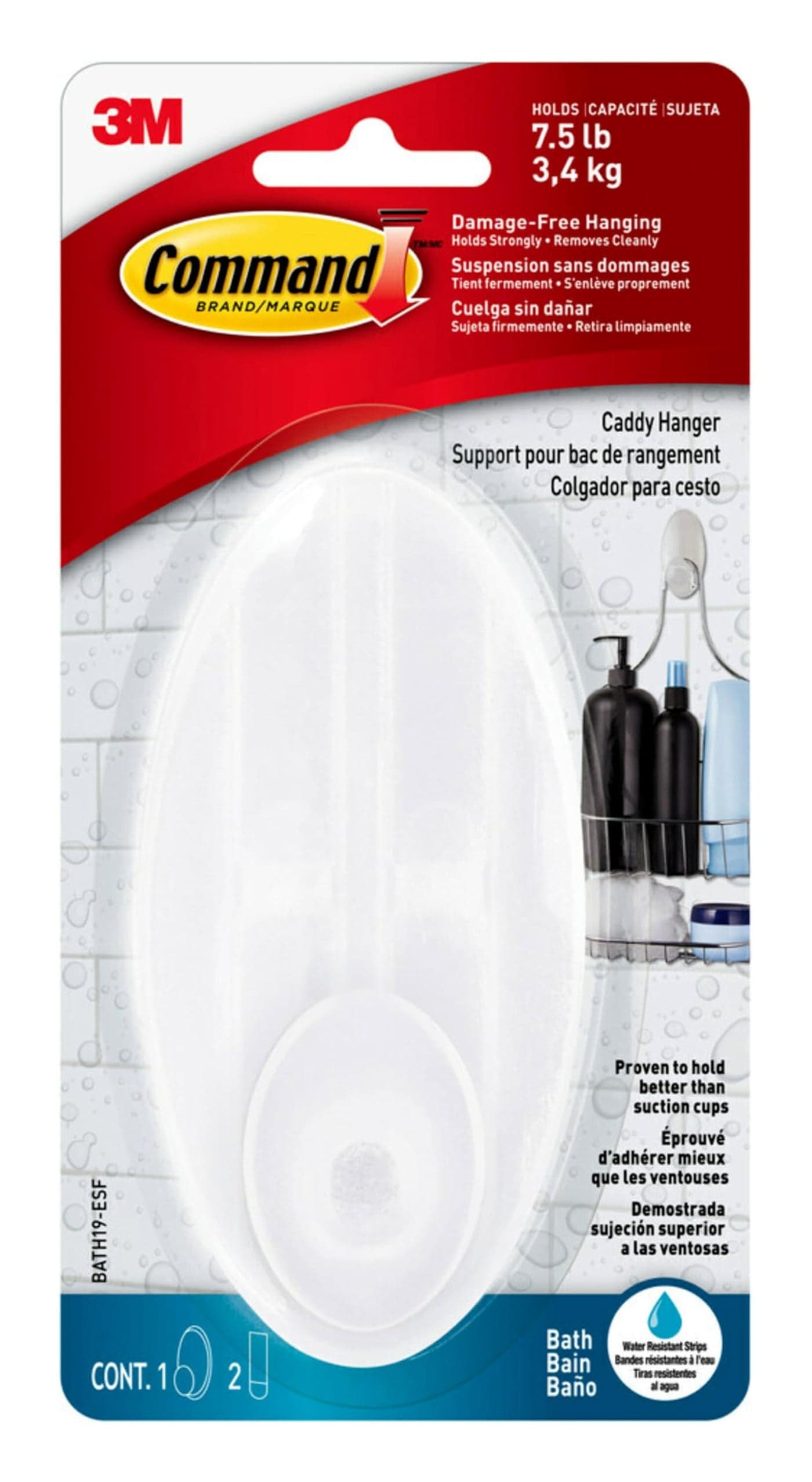 Command Caddy Hanger 1 Caddy Hanger 2 Large Strips Organize Your Bathroom