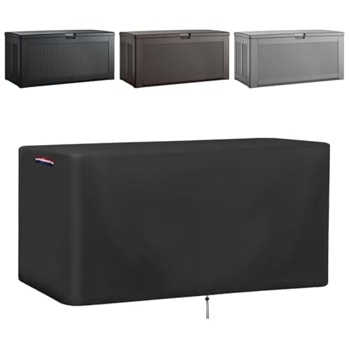 Guisong Outdoor Storage Deck Box Cover for Rubbermaid Cabinet Waterproof Outdoor Storage Container Covers 134 Gal Heavy Duty Patio Storage Bench Cover for Patio Furniture56L x 28D x 27H