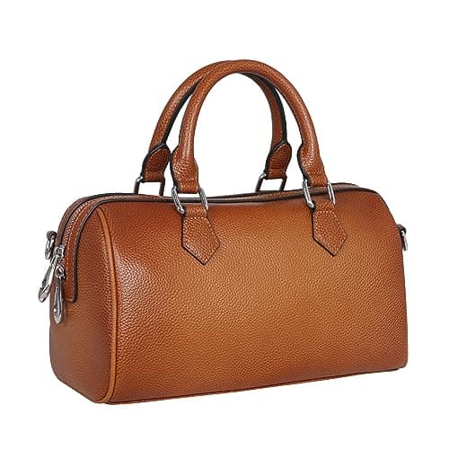 HESHE Leather Top Handle Bags for Women Leather Purses Tote Bag Satchel Handbags Shoulder Bag Designer Crossbody Bags (Sorrel)