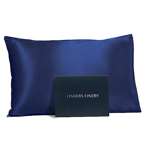 Fishers Finery 25mm Mulberry Silk Queen Pillowcase Navy