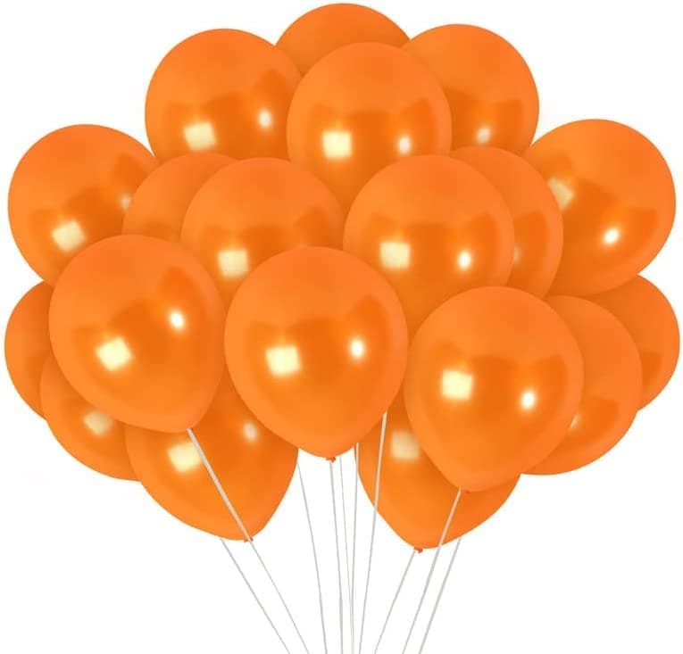 Vail Creations Made in India 12 inch HD Metallic Finish Balloons for Birthday/Anniversary Party Decoration… (Orange, Pack of 50)