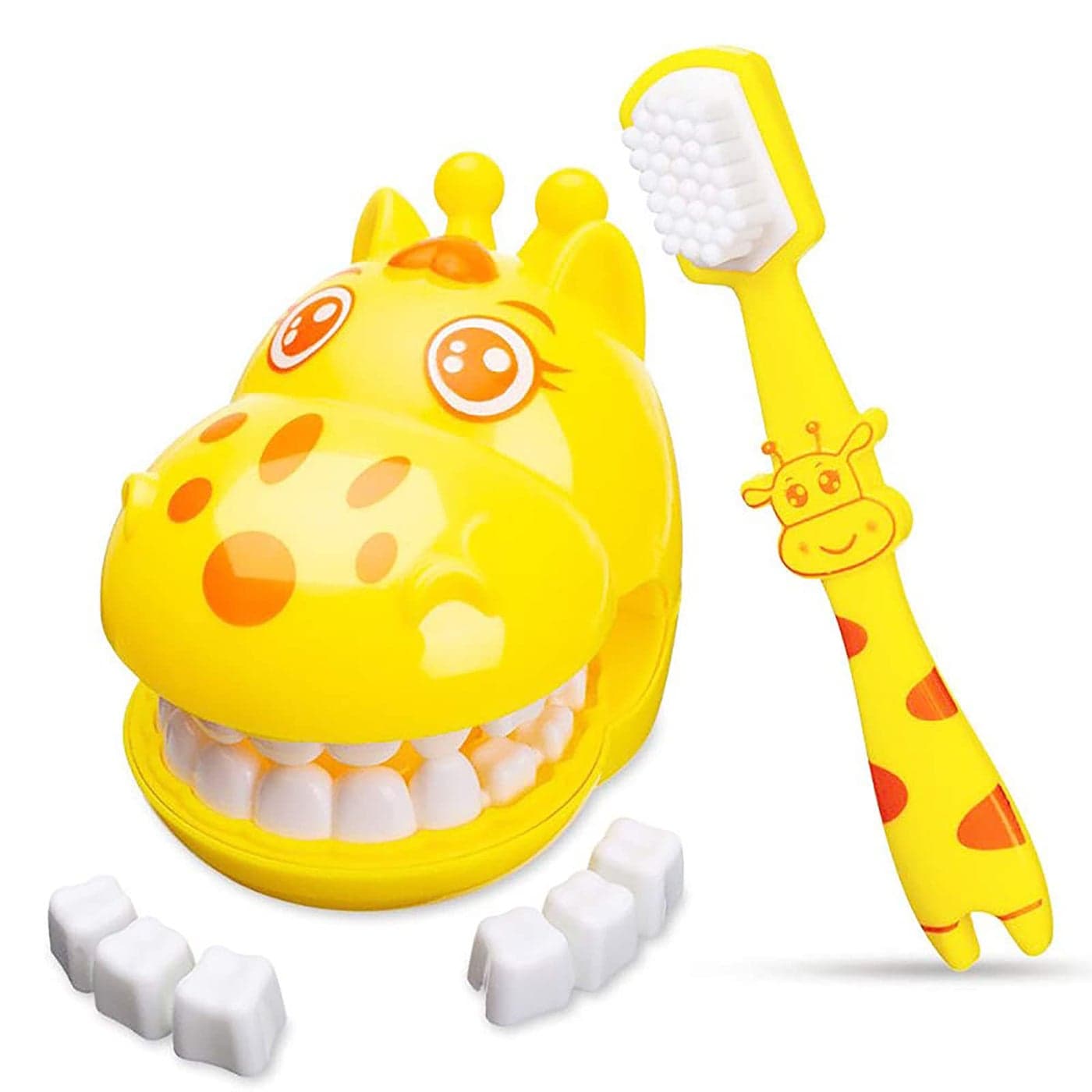 YOUYA DENTAL Early Education Brushing Toys Children Role Play Toys Cute Giraffe Early Education Cartoon Tooth Brushing Toys Model Teaching Children Brushing Model for Kindergarten Kids Children