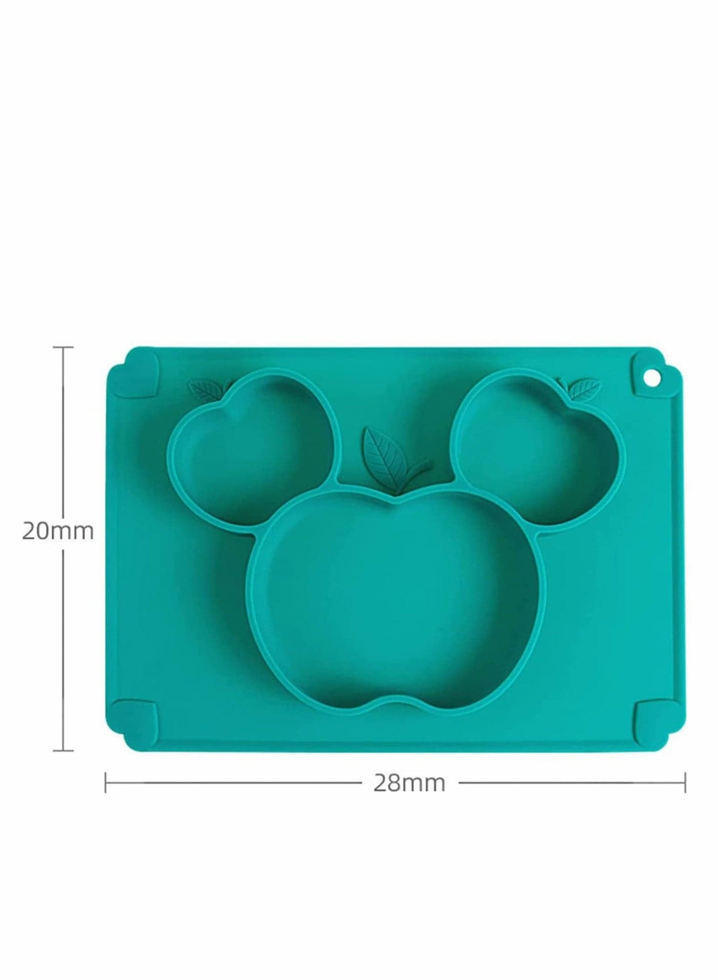 Baby Silicone Plate + Placement, Non-Slip Feeding for Toddlers Babies Kids with Strong Suction Fits Most Highchair Trays. Dishwasher and Microwave Safe Spoon & Fork