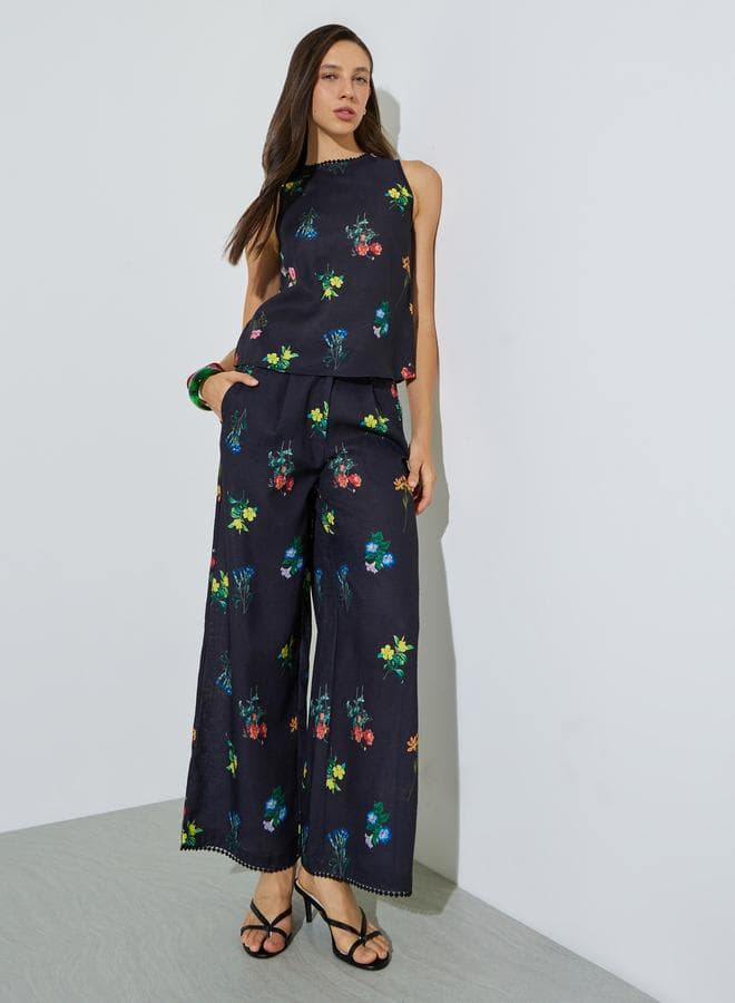 FLORAL PRINTED TOP AND PANT SET