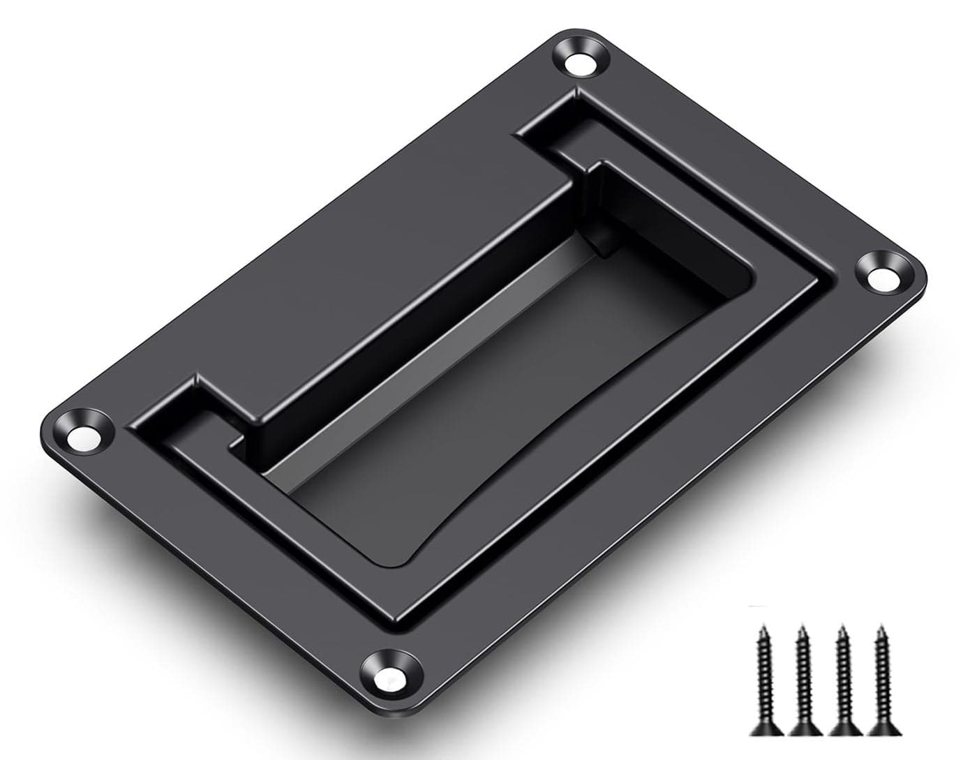 YUDTKK Zinc Alloy Recessed Pull Handle Container Handle Black Flush Lift Recessed Door Handle433 Inch1 Pack