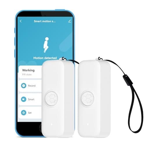 WiFi Motion Sensor Smart Motion Detector PIR Infrared Motion Sensor for Alarm System Smart Home Automation App Remote Monitoring Compatible with Alexa 2Pack