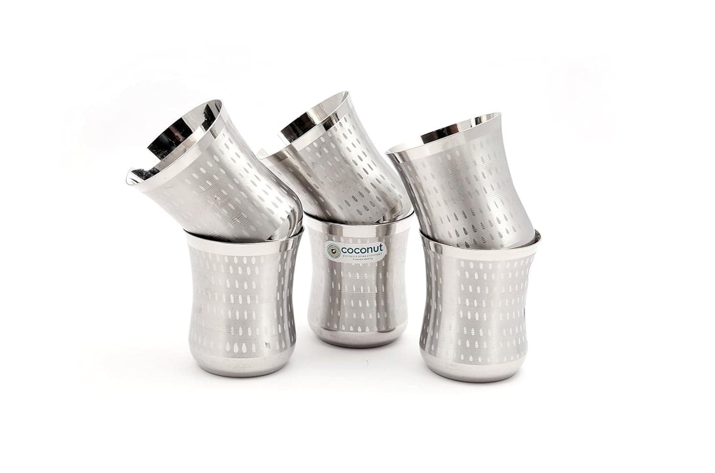 coconut Stainless Steel Shower Glasses Set of 6250 ML Each