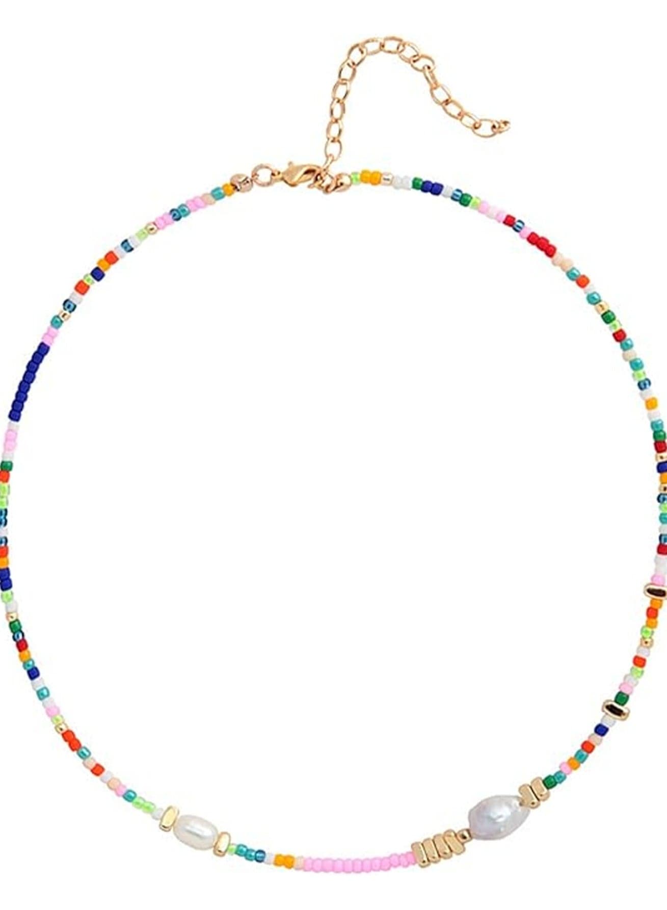 Colorful Beaded Necklace Women Freshwater Beaded Pearl Necklace Evil Eye Pearl Necklace Girls Stainless Steel
