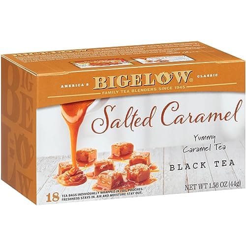 Bigelow Tea Salted Caramel Black Tea Caffeinated Tea with Caramel and Salt Holiday and Christmas Tea 18 Count Box Pack of 6 108 Total Tea Bags