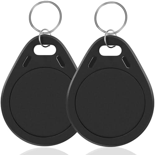 NFC Tags Tag215 NFC Keytags Black NFC fob Rewritable NFC 215 Tag NFC Business Card Programmable NFC Tag 504 Bytes Memory,Compatible with Android & iPhones (NFC215BLACK-2PCS)