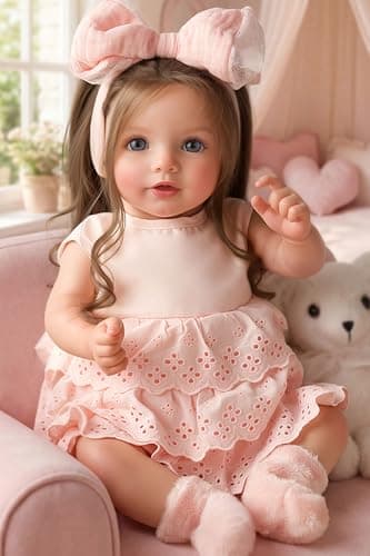 BABESIDE Lifelike Reborn Baby Dolls Dara 20 Inch RealisticNewborn Baby Doll Brown Hair Girl Handmade Real Life Baby Dolls with Clothes and Toy Accessories Gift for Kids Age 3