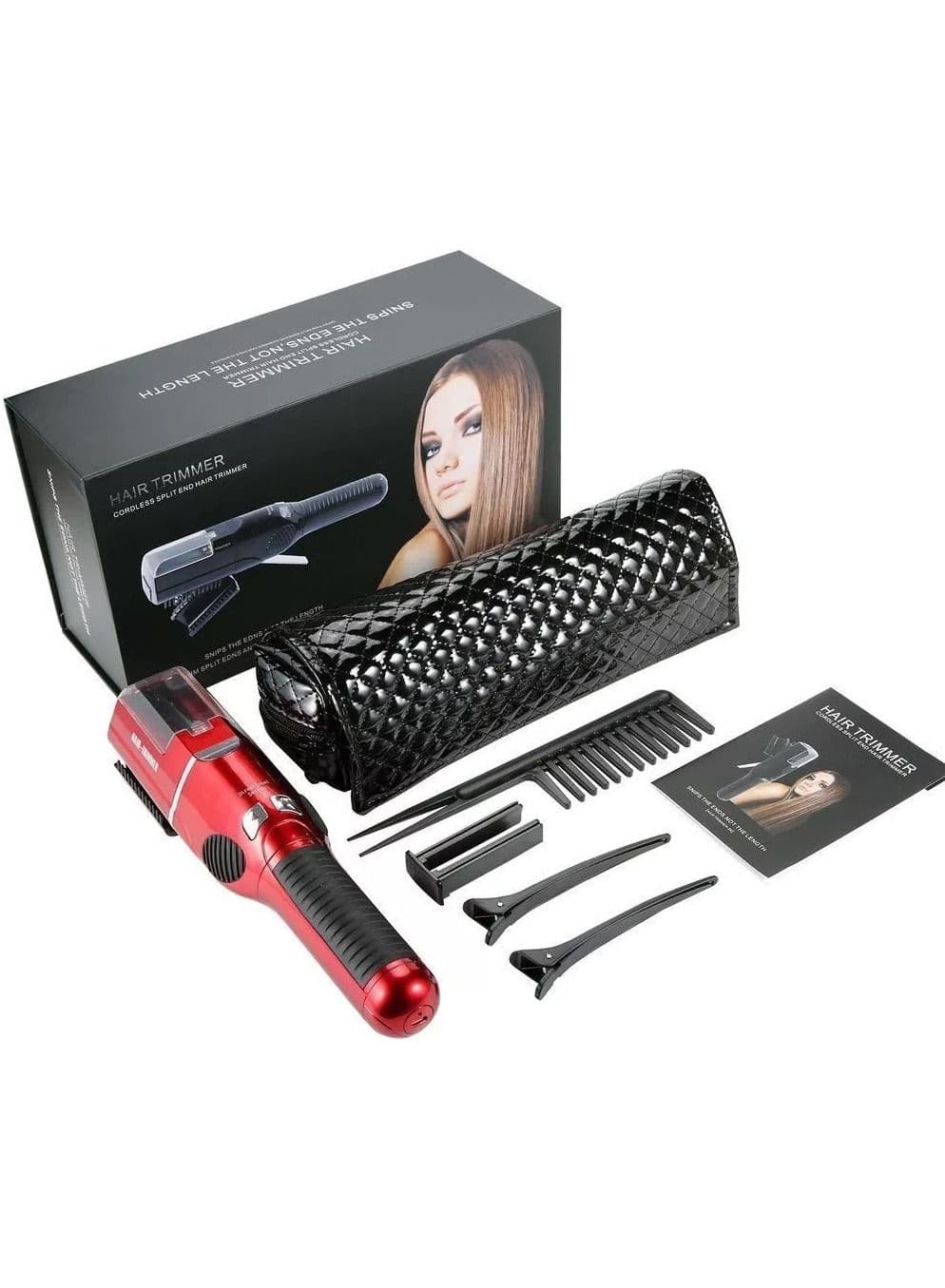 Fasiz Electric Cordless Remover Damaged hair ends trimmer Hair Clipper Red