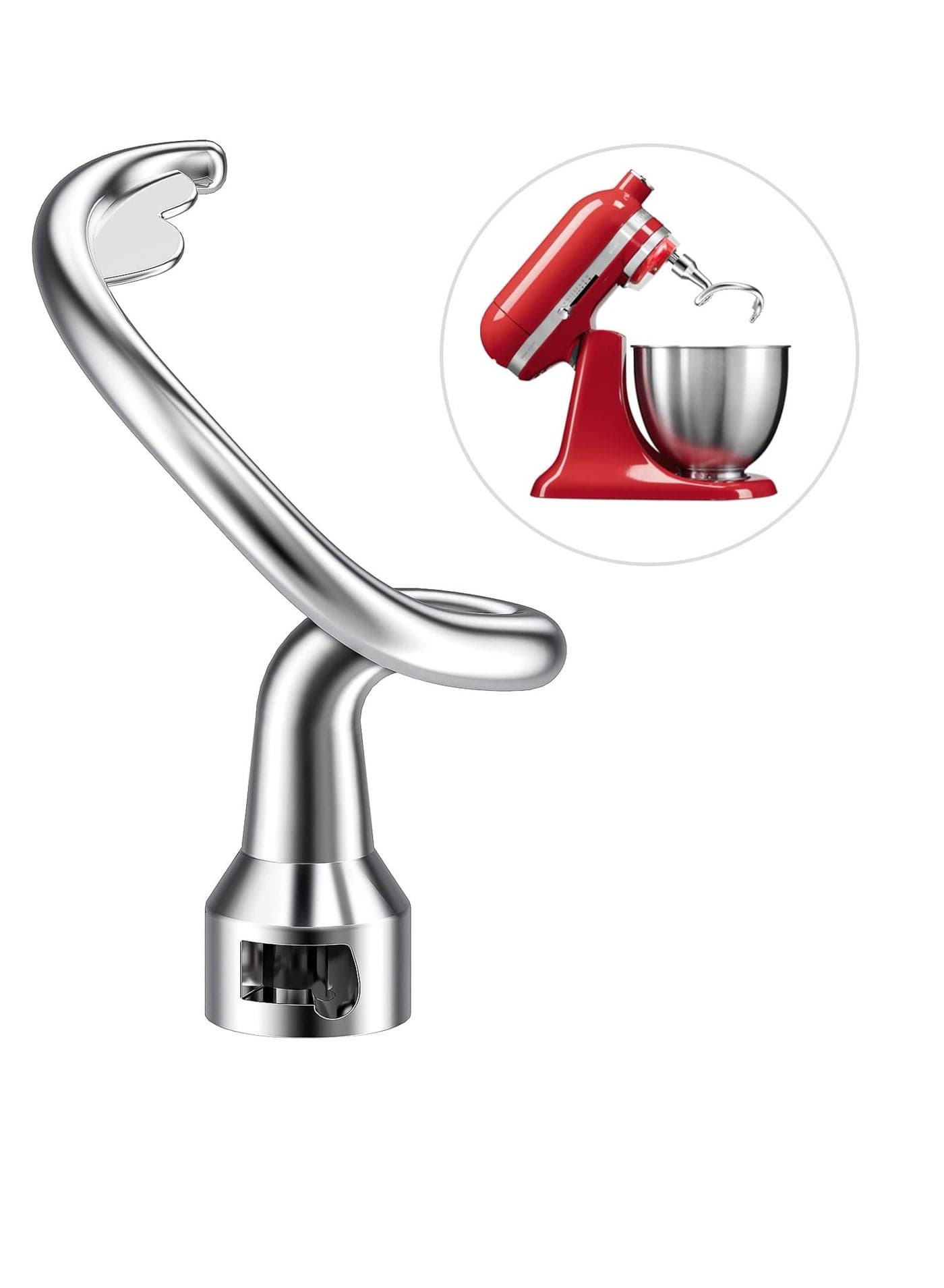 Spiral Dough Hook Replacement for Kitchenaid 4.5/5 Qt. Tilt-Head Stand Mixers, 18/8 Stainless Steel K45DH, K45 K45SS KSM75 KSM90 KSM95 KSM100 KSM110